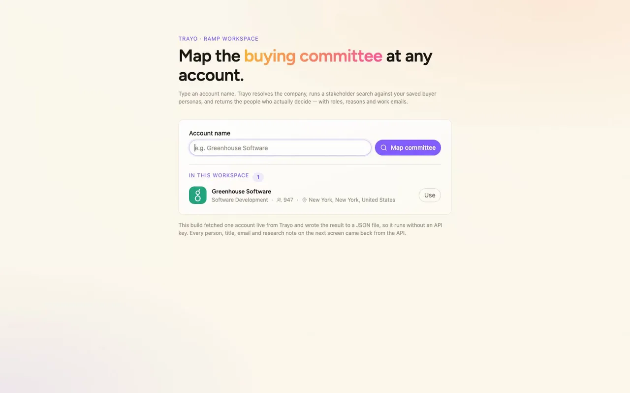 Built on Trayo — every person here came from its API.